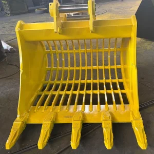 Rock Excavator Bucket ISO 9001 Certified 0.1-8m Capacity Skeleton Grid Screen 55mm-175mm Construction 20