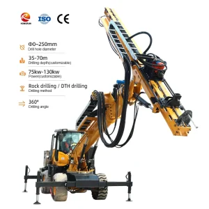 Rock Tunnel Drilling Machine Diesel Engine Wheeled Drilling Rig for Blast Hole Mining Tunnel Railway Tunnel Construction