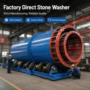 Rotary Drum Scrubber Washer Machine for Clay Removal From Gravel, Stone, Ore, and Mineral Materials