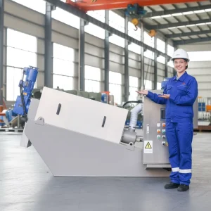 SS304 Screw Press Sludge Dewatering Equipment High Efficiency Solid Liquid Separator