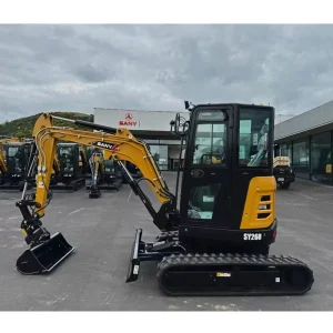 SY26U Light Duty Zero Turn Mini Crawler Digger Offset Boom Compact Excavator for Villa Construction Greening Pipeline Trenching