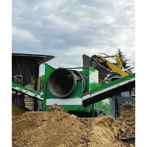 Screening Plant Trommel Screen for Stone Sand Soil Firewood and Dirt with Tumbler and Gear Motor Included