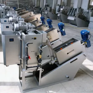 Screw Press Sludge Dewatering Machine 1000L/H High Efficiency 304 Stainless Steel Motor Industrial for Wastewater Treatment