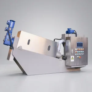 Screw Press Sludge Dewatering System Without Thickener Tank for Space Saving Wastewater Treatment