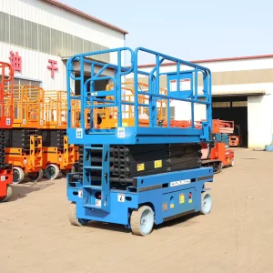Self Propelled Scissor Lift 14m Platform Height 1000kg Capacity for Glass Curtain Wall