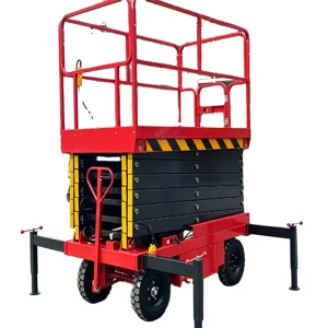 Self propelled Stainless Steel Adjustable Height Mobile Scissor Lift Hydraulic Lifting Platform 100kg Capacity