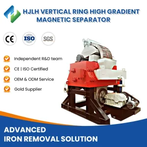 Separation Equipment Fine Slurry Weak Magnetic Ore Beneficiation Machinery HJLH Vertical Ring High Gradient Magnetic Separator