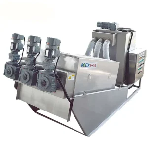 Sewage Water Sludge Mechanism Thickener with Multiple Disc Type Rotary Screw Filter Dewatering Press Slurry Separator