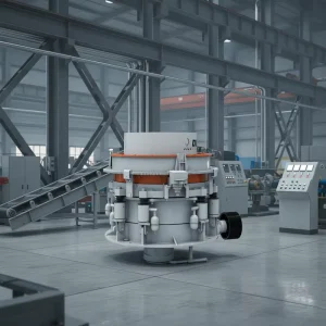 Shanghai DongMeng Fixed Hydraulic Cone Crusher with AC Motor Bearing High Rigidity Concrete Stone Crushing Equipment