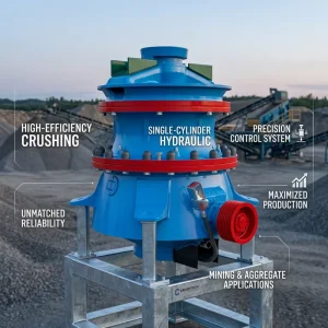 Single Cylinder Hydraulic Cone Crusher OEM Service Adjustable Discharge Size for Limestone Quartzite Construction Sand