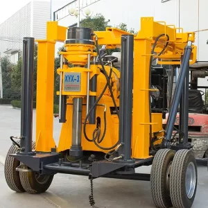 Sliding Frame Spindle Core Drilling Rig Diesel Powered 600m Max Depth 300mm Diameter Gearbox & Motor