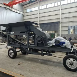 Small Mobile Crushing Station Wheel Type Hammer Crusher Complete Rock Ore Crushing Plant