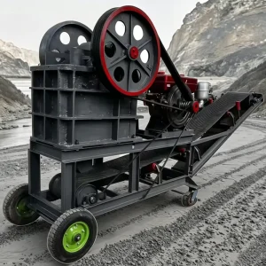 Small Mobile Diesel Jaw Crusher Machine PE200*300 Residential Type Road Construction Rock Brick and Gravel Crusher