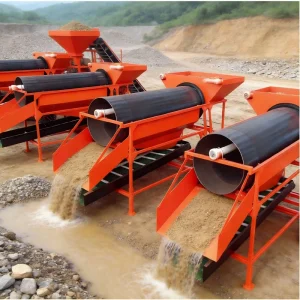 Small Mobile Gold Trommel Wheeled for Alluvial Placer Sand Mining