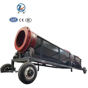 Small Mobile Gold Washing Plant Firewood Rock Soil Stone Sand Gravel Gold Mining Rotary Trommel Drum Vibrating Screen