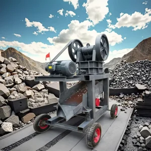 Small Mobile Jaw Crusher Diesel Engine Powered Bottom Crusher in Vibrating Screening for Stone Crusher