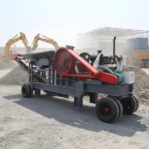 Small Mobile Tire Jaw Crusher with Conveyor Belt for Mineral Processing & Stone Jaw Crusher in Africa