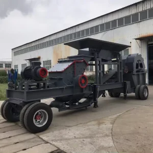 Small Portable Sand Gravel Processing and Washing Unit with Motor Engine Bearing Gearbox Max.35t/h Capacity Easy Operate Crusher