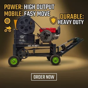 Small Scale Mobile Jaw Crusher with Diesel Engine 3-50t/h for Gold Mining Plant