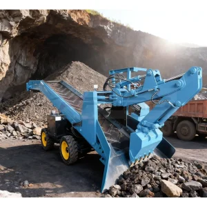 Small Wheel Rock Mucking Loader Mining Electric Efficient Underground Tunnel Engine Gear 11+5.5kW 60m/h