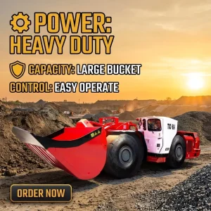 Spring Applied Hydraulic Release Brake 14t Electric LHD Loader 6m³ NO-SPIN Axle High Quality Articulated Underground Diesel Lhd