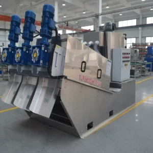 Stainless Steel Multi Plate Screw Sludge Dehydrator PLC Controlled 2000L Hour 1 Year Warranty