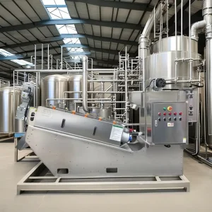 Stainless Steel Welded Sludge Separator Food Solid Waste Thickening Dewatering Machine 500L Hour 10000L Hour