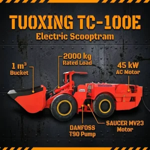 TC 100E New Design 1.5 Yd3 Anti Corrosion for Tropical Wet Gold Silver Ore Mine Underground Mining Scooptram Eléctrico