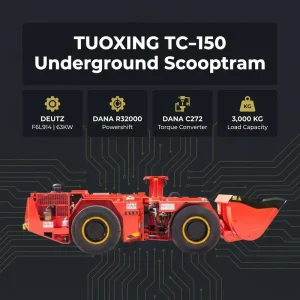TC-150 2Yard Hydraulic Articulated 4WD Anti-Corrosion Diesel LHD Underground Mining Scooptram Loader