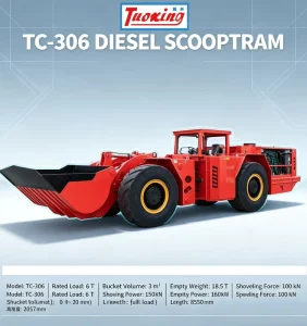 TC-306 Mining LHD with 150kN Tractive Force for Steep Incline Haulage and Heavy Load Transport