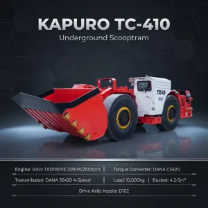 TC 410 Trackless Underground Loader 4m³ LHD Diesel Scooptram 10 Ton Volvo Powered Anti Slip Differential