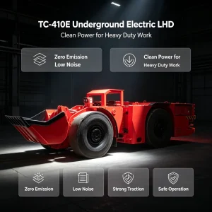 TC 410E 8 Ton 4m³ Electric LHD Underground Scooptram Mining Loader 110kW Heavy Duty Bucket for Hard Rock Production Mucking