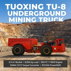 TU-8 Remote Control Option for Confined Underground Tunnels with Heavy Duty Steel Mining Truck