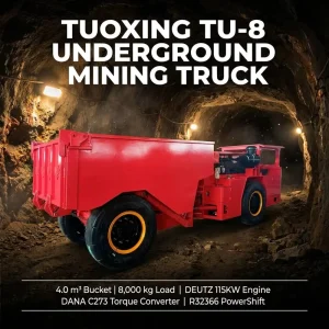 TU-8 Short Turning Radius Deutz Cummins Engine Underground Mining Truck for Peru Oro Mine
