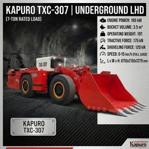 TXC 307 7 Ton LHD Underground Scooptram Mining Loader for Zinc Copper Gold Mine with 3.5m³ Heavy Duty Bucket