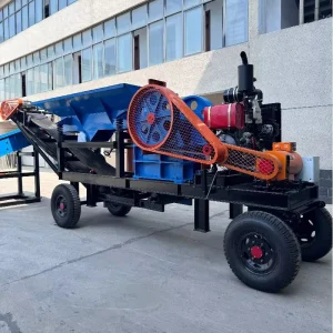 The Factory direct PE300*500 Motor driven Mobile Jaw Crusher Is Used for Crushing Granite and Pebbles
