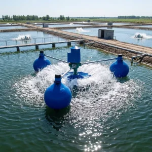 Three Phase 2.2kW 380V 50Hz Electric Farm Equipment Aerator Float Ball for Fish Farming Pond Increasing Oxygen
