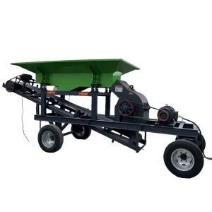 Tire type Mobile Hammer Crusher High Capacity Wheeled Crushing Plant PLC Control AC Motor High Productivity for Limestone