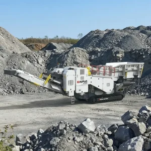 Tracked Mobile Impact Crusher High Rigidity 320-450t/h Capacity for Mining Rock Crushing