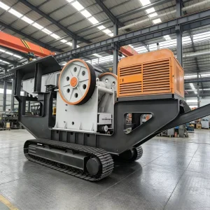 Tracked Mobile Jaw Crusher Plant AC Motor Bearing Gear Portable Crawler Equipment Max.100t/h Capacity for Quarry Mining