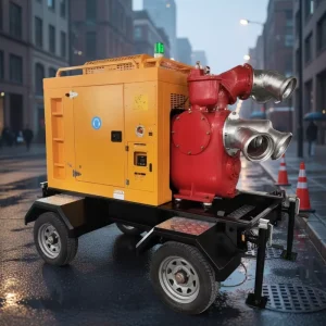 Trailer Mounted Diesel Iron Water Pump 440m/h High Pressure & Suction for Agricultural Irrigation & Mine Sewage