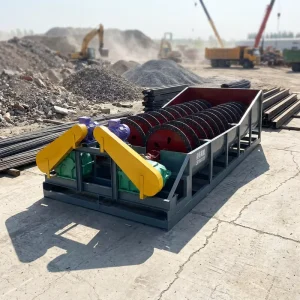 Twin shaft Spiral Sand Washing Machine Double row Wheel 380V Motor 130-160tph Capacity Customized Dewatering