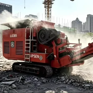 UJC805 Portable Rock Crusher 100 Tons Per Hour Capacity with AC Motor Bearing & Gear for Hard Stone Processing