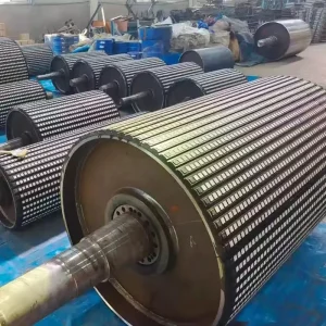 UNILY Heavy Duty Ceramic Lagged Pulley Drum Anti Slip Corrosion Resistant Oil Resistant 7.5kW Belt Conveyor System Long Service