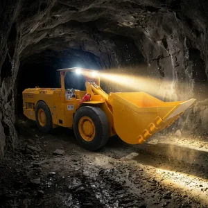 Underground LHD Loader 1.5 Cubic Yard 2000 kg Diesel Scooptram Articulated Chrome Manganese Mine South Africa