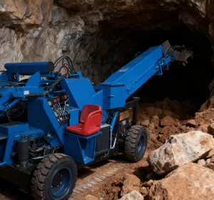 Underground Wheel Rock Mining Loader With Integrated Crushing Pulley Design for Narrow Mine Spaces