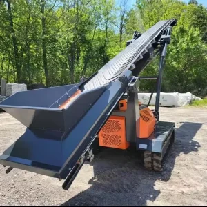 Upsen UTC35 Core Efficiency Rubber Compact Mobile Stacker Conveyor Portable Radial Stockpiler for Sand Gravel Aggregate Sizing