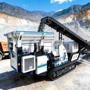 Urban Track Mounted Mobile Crushing Plant for On Site Processing of Demolition Waste with Low Noise and Low Emissions