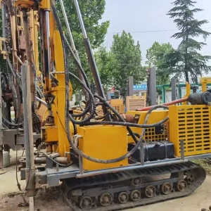 Used Diesel Rotary Crawler Portable Water Well Mine Drilling Rig with Gearbox Motor Pump Gear 600m Depth