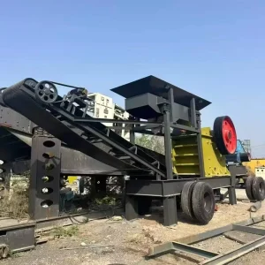 Used Primary Mobile Jaw Crusher 600*900 AC Motor Bearing Gearbox Gear Max.10t/h Crushing Ore 1 Year Warranty